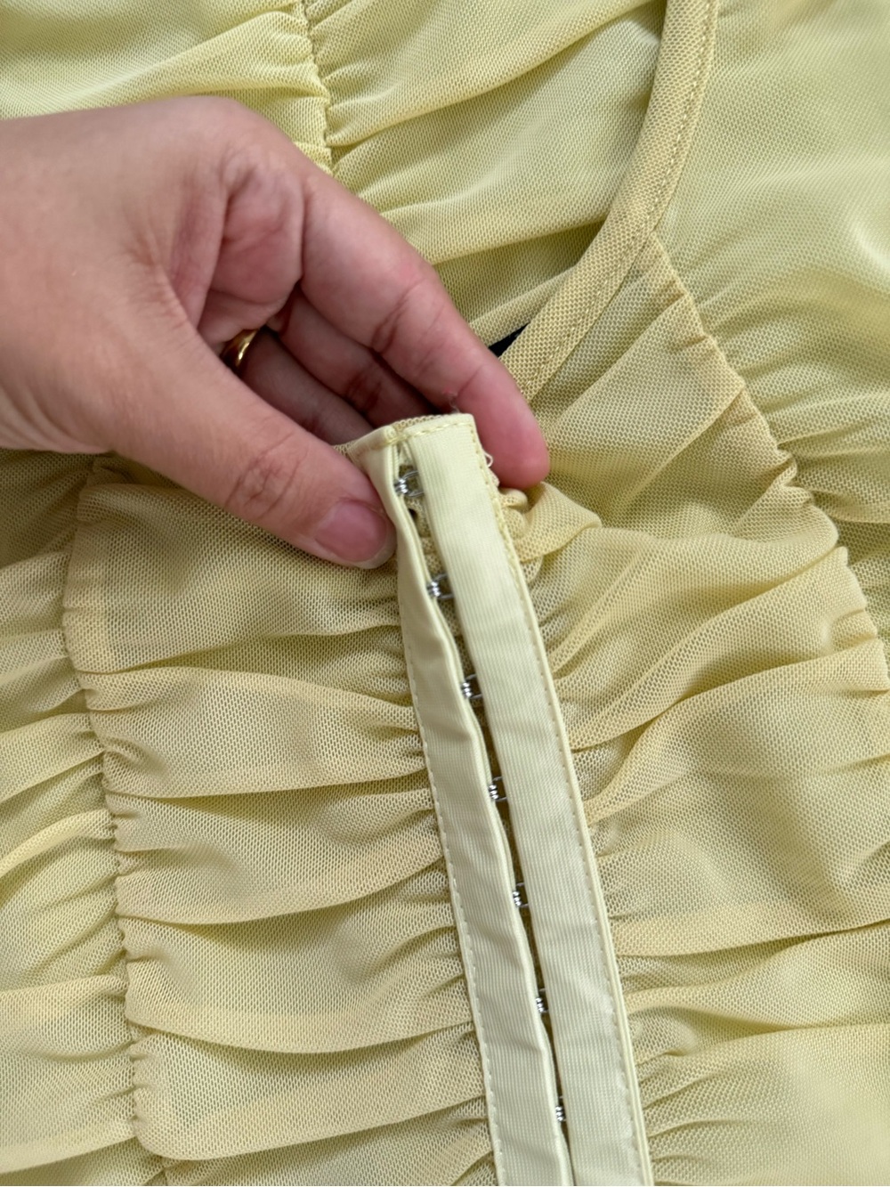 Shinestar Lemon Ruched Mini Dress - Picture 7 of 7